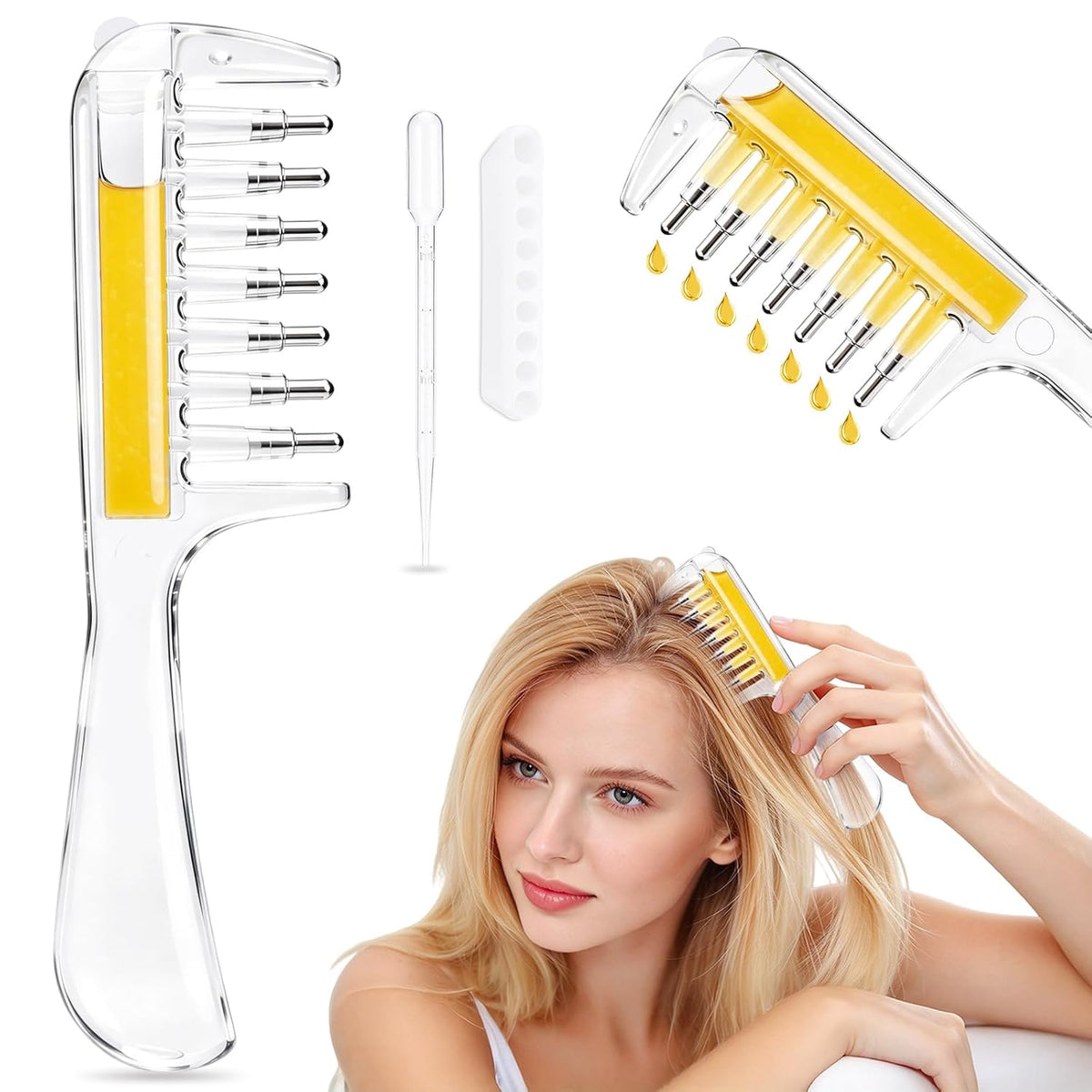 Crystal Scalp Massage Comb & Serum Applicator