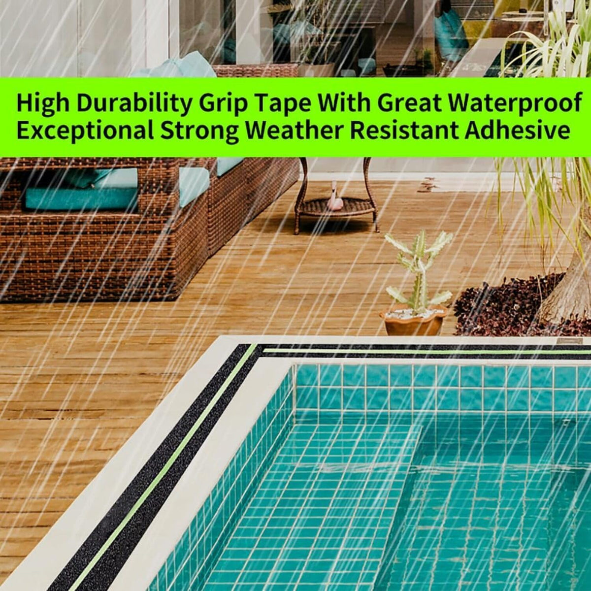 Veltrix Anti Slip Tape For Stairs 2 INCH x 10 METER Waterproof Non-Slip Strips, Heavy Duty Friction Grip Tape for Tiles, Granite, Marble, and Wooden Steps to Prevent