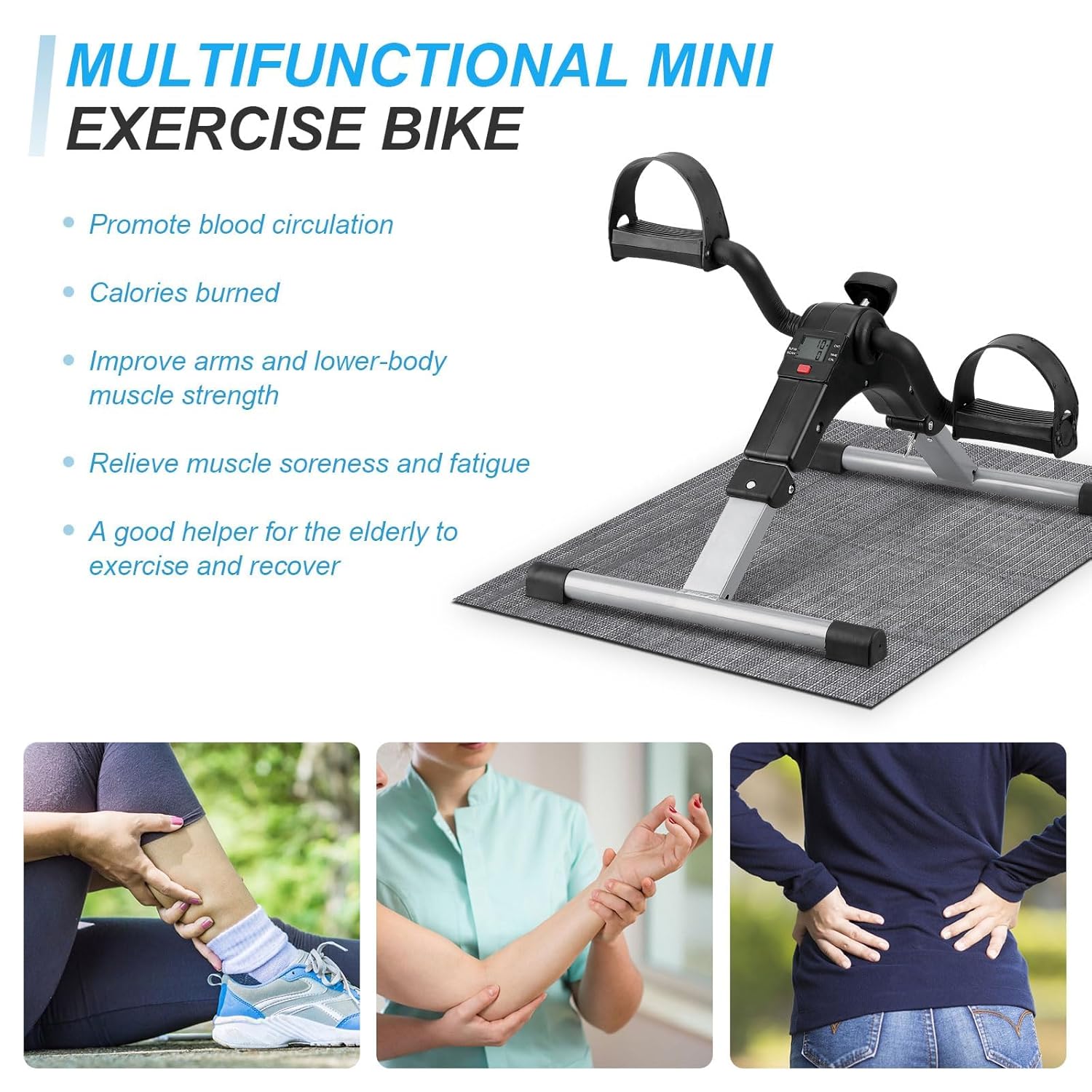 Pedal Exerciser Mini Exercise Bike Arm and Leg Exercise Peddler Machine - AlifdukanAlifdukan types here :)