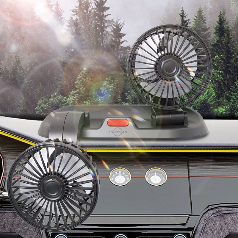 5V Car Fan Cooling Car Fan Dual Head Usb Car Fan 2 Speeds Adjustable for Auto Cooler Air Fan Car Accessories Fan