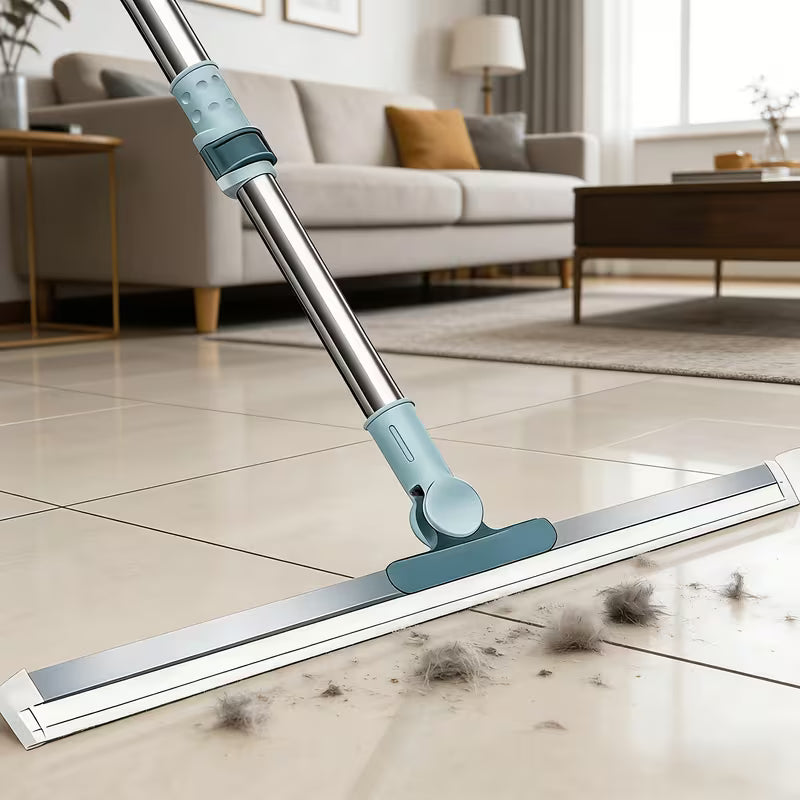 Shopzone all-purpose scraping wiper handle for household cleaning, ideal for floors, bathrooms, kitchens, showers, tiles, and pet hair removal.