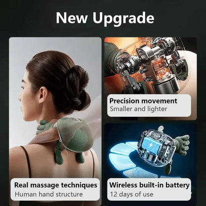 Electric Hand-Simulated Neck, Shoulder & Back Massager with Deep Tissue Kneading