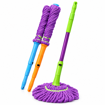 360° Rotating Spin Mop with Microfiber Head & Adjustable Handle