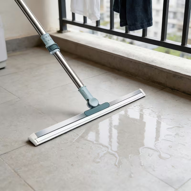 Shopzone all-purpose scraping wiper handle for household cleaning, suitable for floors, bathrooms, kitchens, showers, and pet hair removal.