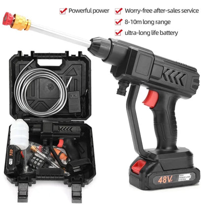 Rechargeable Portable Powerful High Pressure Water Spray Gun 48VF Lithium Cordless Wireless Car Wash Water Jet Foam Gun Car Wash