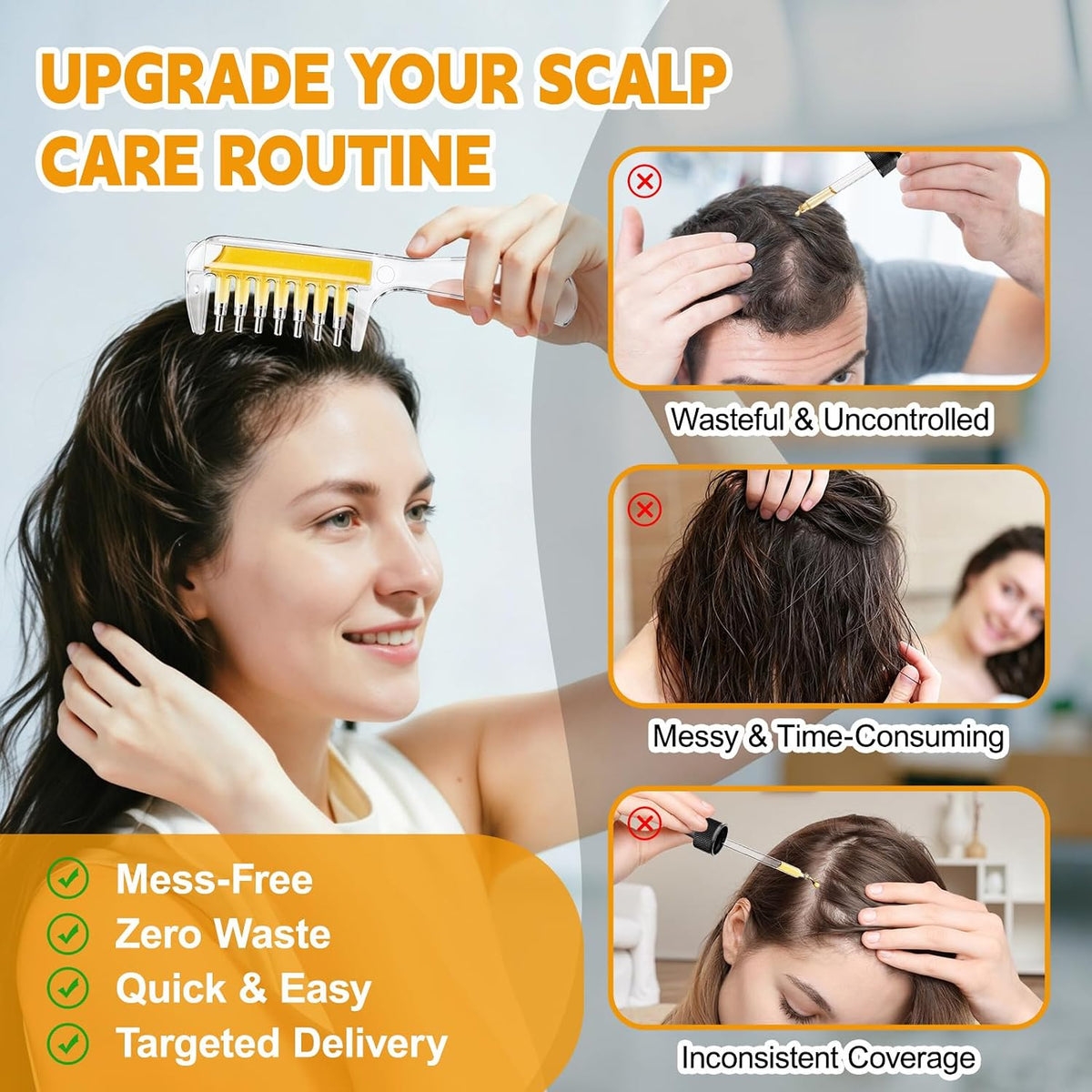 Crystal Scalp Massage Comb & Serum Applicator