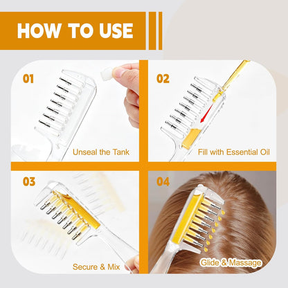 Crystal Scalp Massage Comb & Serum Applicator