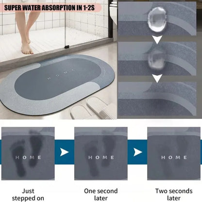 Bath Mat Water Absorbent Non-Slip, Water Absorbent Bath Carpet for Bathroom, Shower Room, Tub, Entryway, Kitchen, Sink