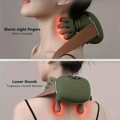 Electric Hand-Simulated Neck, Shoulder & Back Massager with Deep Tissue Kneading