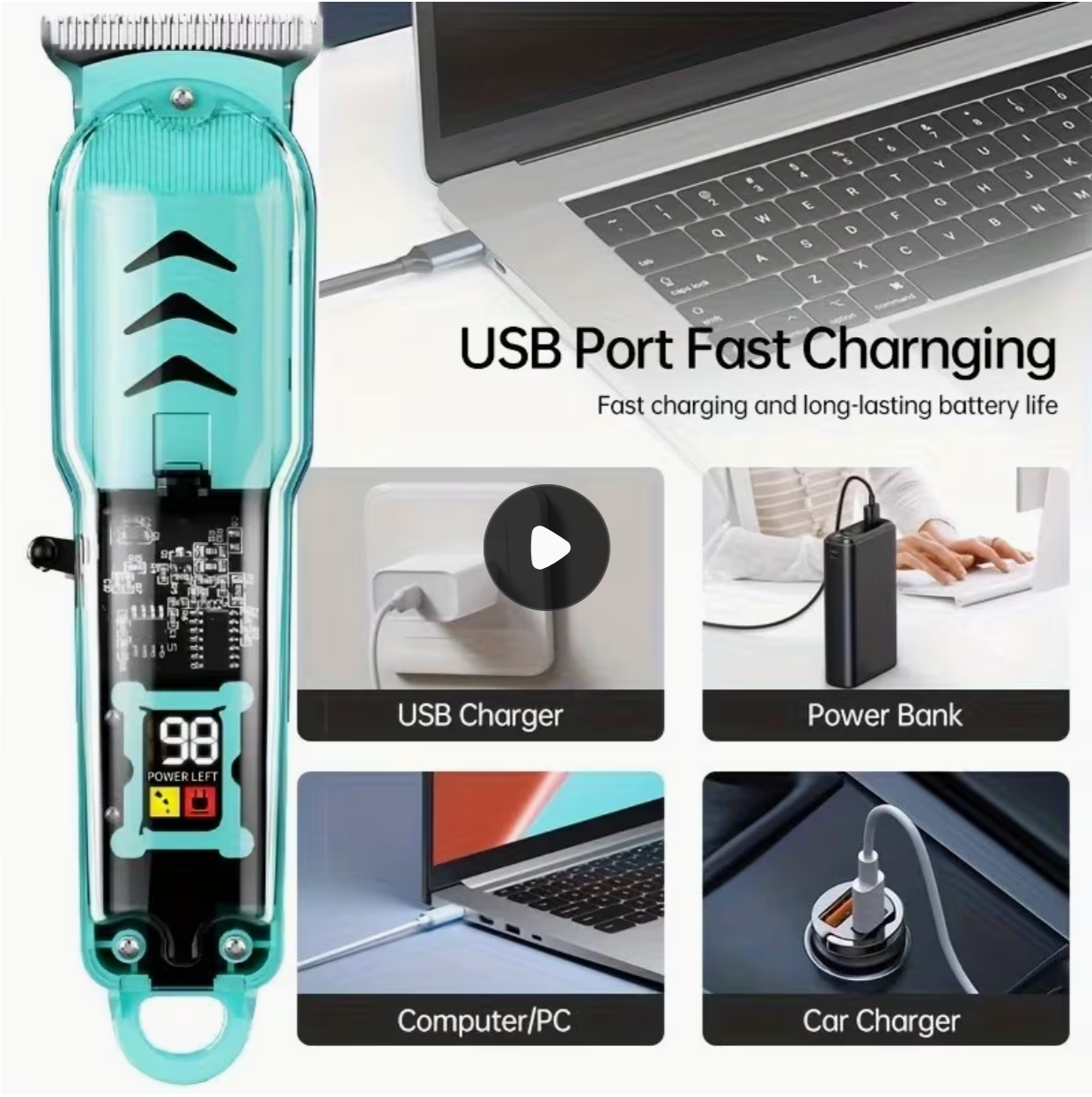 ⚡ Powerful T-Blade Electric Shaver Trimming Set ✂️ Ultra-Sharp Stainless Steel Blades 🔋 Long-Lasting Battery 🎯 Smooth, Precise & Pull-Free Trimming 🔌 Type-C fast charging 