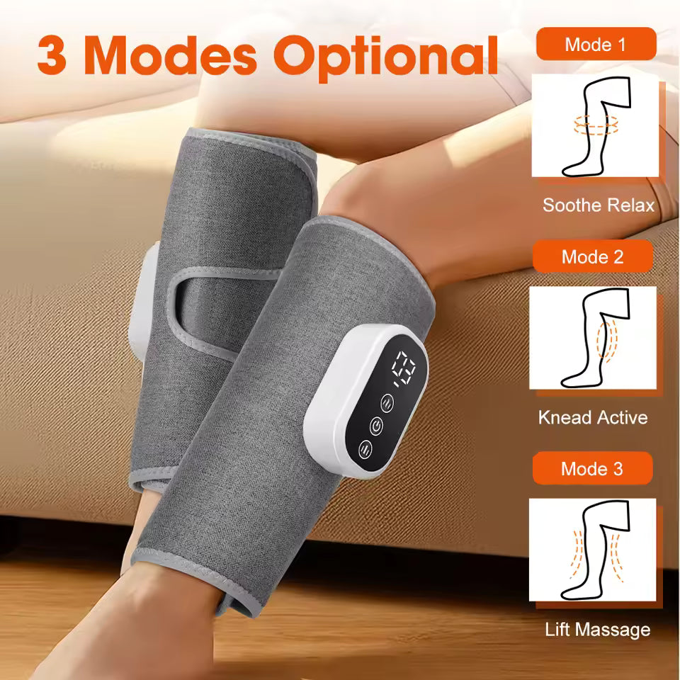 360° Air Pressure Calf Massager Leg Air Pressure Electric Airbag Compresstion Heated Hot Compress Muscle Relax Massage Device