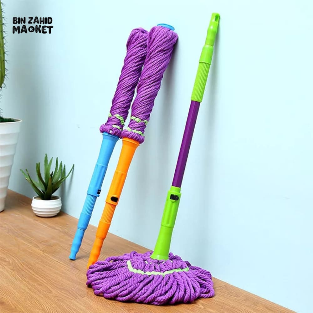 360° Rotating Spin Mop with Microfiber Head & Adjustable Handle