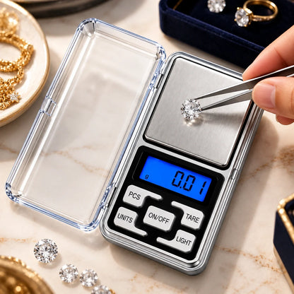 hDigital Pocket Weight Scale 500 Gram x 0.01 Gram Scale use for Gold, Jewelry, and kitchen purposes
