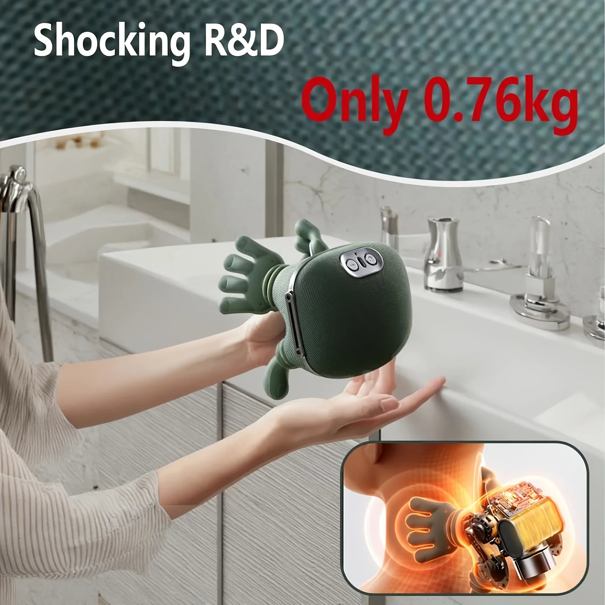 Electric Hand-Simulated Neck, Shoulder & Back Massager with Deep Tissue Kneading
