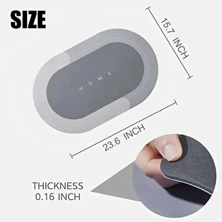 Bath Mat Water Absorbent Non-Slip, Water Absorbent Bath Carpet for Bathroom, Shower Room, Tub, Entryway, Kitchen, Sink